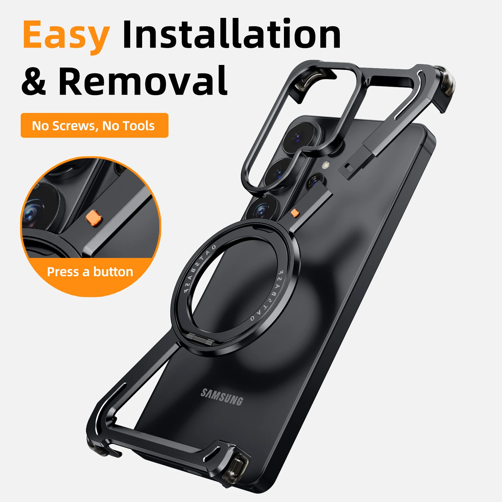 Oatsbasf Z Case For Samsung Galaxy S26 Ultra Slim Phone Case With 360rotating Stand Magnetic Shockproof Cover Frameless Bumper Featured