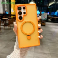 S26 Ultra Metal Magnetic Invisible Bracket Holder Case For Samsung Galaxy S26 S25 S24 Ultra S26 Plus Glass Lens Film Matte Cover Featured