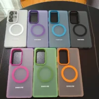 Skin Feel Candy Colored Magnetic Matte Case For Samsung Galaxy S26 S25 S24 S23 Ultra Plus S24fe For Magsafe Transparent Cover Featured