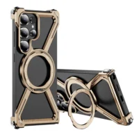 Sturdy Titanium Metal Case For Samsung Galaxy S25 Ultra S24 Ultra S23 Ultra Aluminum Alloy Bumper Magnetic Rotation Holder Cover Featured