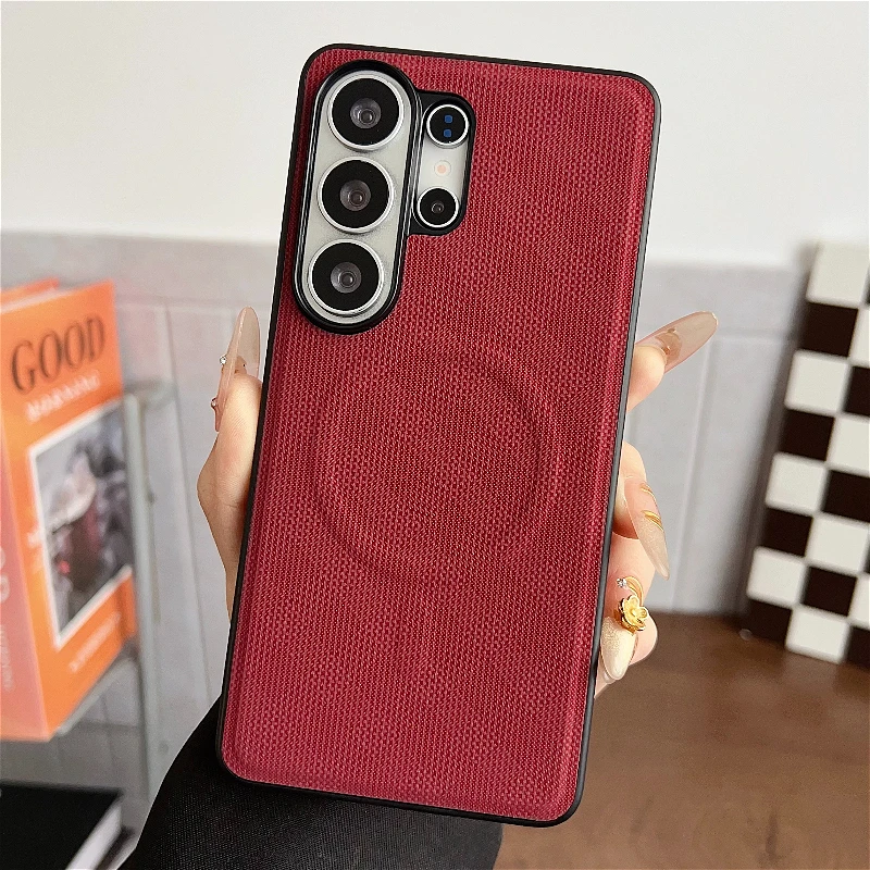 Stylish Magnetic Grid Case For Samsung Galaxy S26 Ultra S26plus 5g For Magsafe Wireless Charging Bumper Shockproof Cover Funda Featured