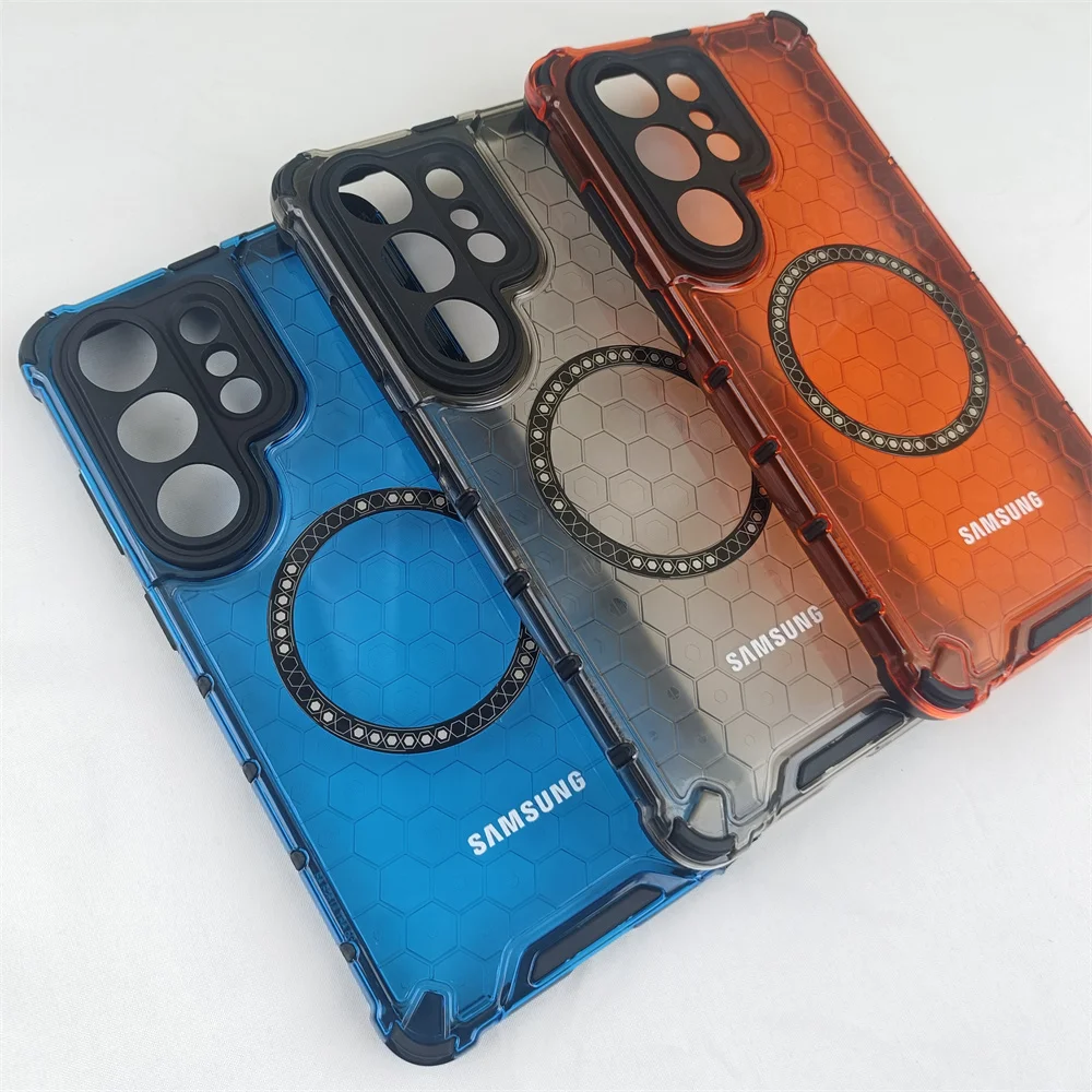 Translucent Armor Magnetic Case For Samsung Galaxy S26 S25 Ultra S24 S23 Plus M35 A16 A17 A26 A35 A36 A55 A56 Lens Protect Cover Featured