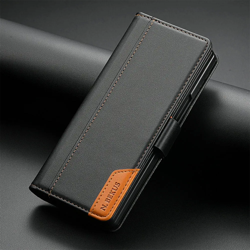 Luxury Case for Samsung Galaxy Z Fold 7 5G 2025 Leather Wallet Magnetic Book Armor Coque Samsung Z Fold 3 4 5 6 Fold7 Flip Cover